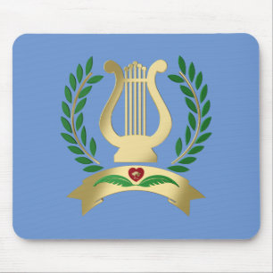 Golden lyre mouse mat