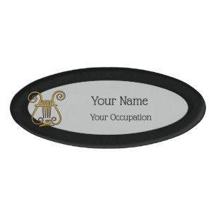 Golden Lyre Name Tag
