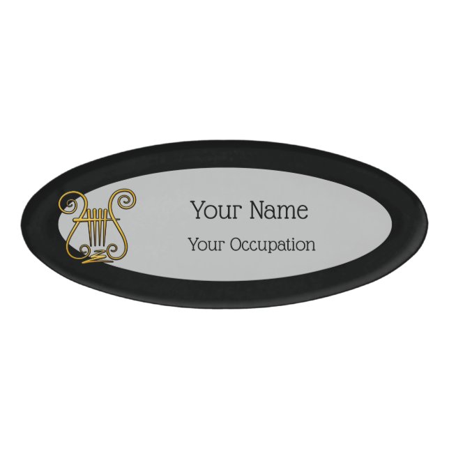 Golden Lyre Name Tag (Front)
