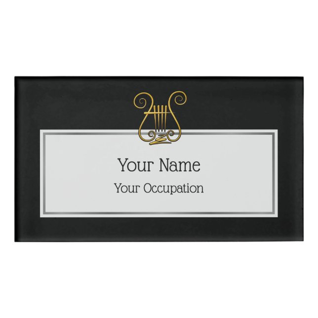 Golden Lyre Name Tag (Front)