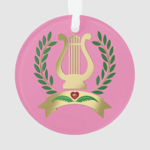 Golden lyre ornament