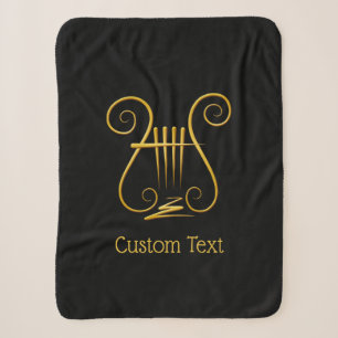 Golden Lyre Sherpa Blanket