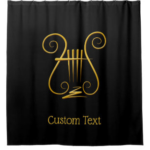 Golden Lyre Shower Curtain