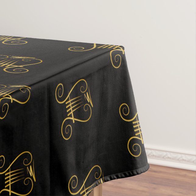 Golden Lyre Tablecloth (In Situ)