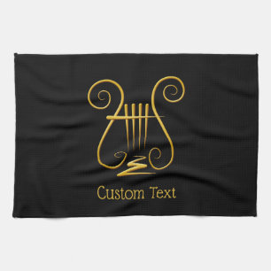 Golden Lyre Tea Towel