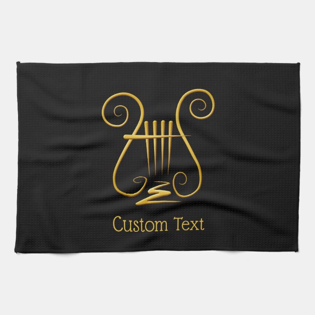 Golden Lyre Tea Towel (Horizontal)