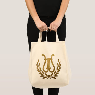 Golden Lyre tote Bag