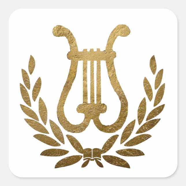 Golden Lyre tote Square Sticker (Front)