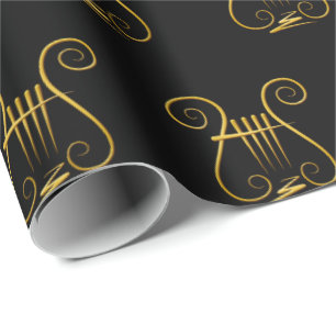 Golden Lyre Wrapping Paper