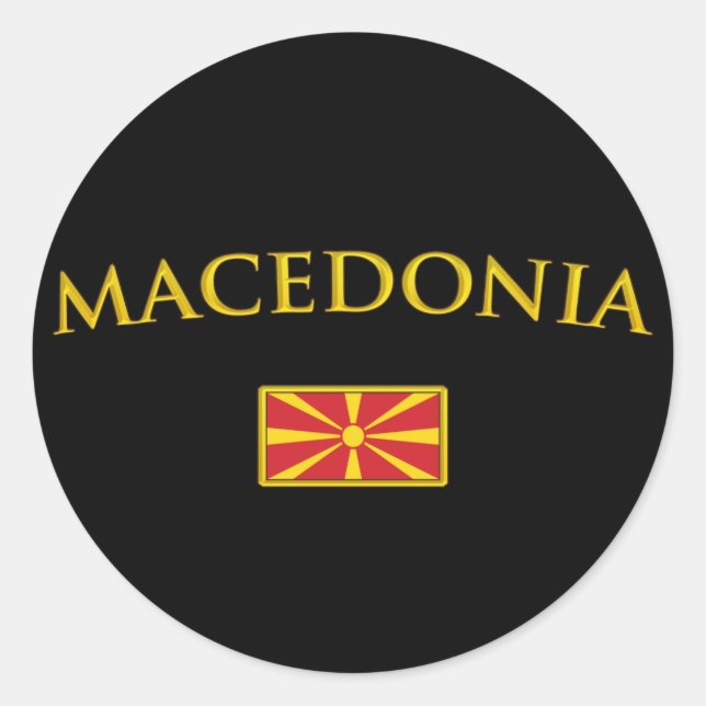 Golden Macedonia Classic Round Sticker (Front)