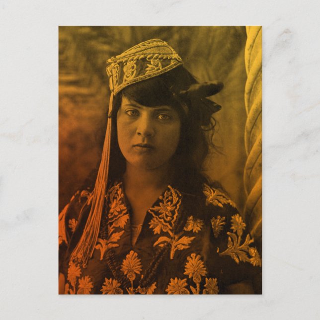 Golden Maghreb Jewish Tunisian Djerba Girl Female  Postcard (Front)