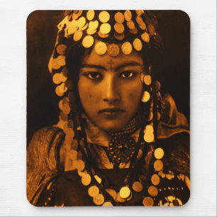 Golden Maghreb Ouled Naïl Berber Girl Female Woman Mouse Mat