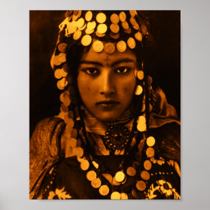 Golden Maghreb Ouled Naïl Berber Girl Female Woman Poster