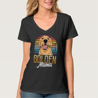 Golden Mama Cute Golden Retriever Dog Mum Pet T-Shirt
