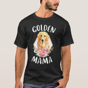 Golden Mama Cute Golden Retriever Dog Watercolor T-Shirt