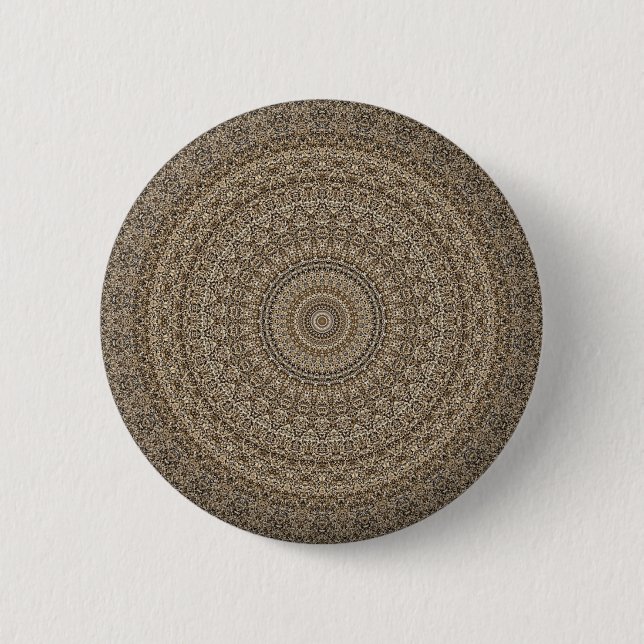 Golden Mandala 6 Cm Round Badge (Front)