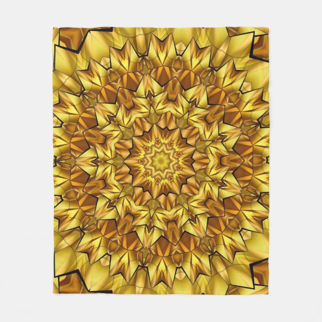 Golden Mandala Antique Abstract Design-63495 Fleece Blanket (Front)