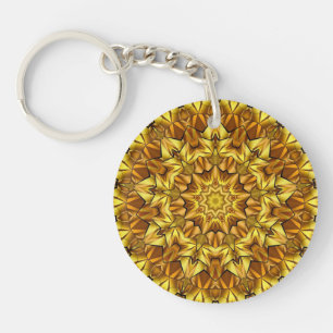 Golden Mandala Antique Abstract Design-63495 Key Ring