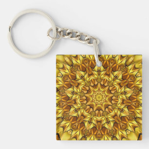Golden Mandala Antique Abstract Design-63495 Key Ring