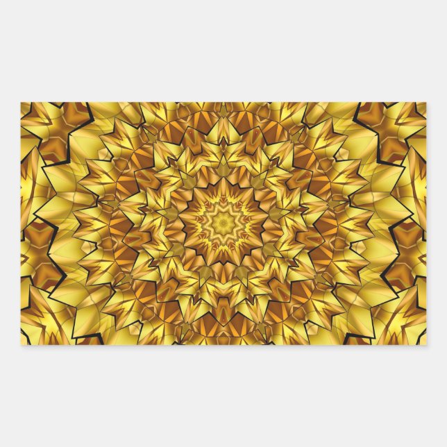 Golden Mandala Antique Abstract Design-63495 Rectangular Sticker (Front)