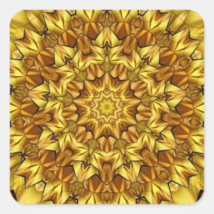 Golden Mandala Antique Abstract Design-63495 Square Sticker