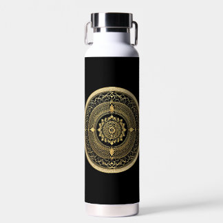 Golden Mandala Art Water Bottle