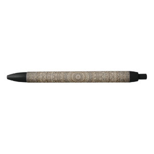 Golden Mandala Black Ink Pen