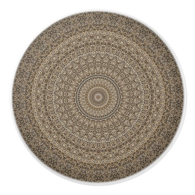 Golden Mandala Ceramic Knob (Front)