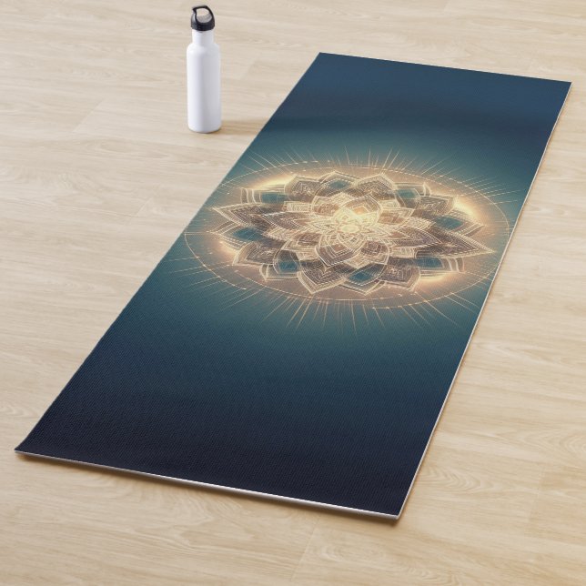Golden Mandala Glow - Spiritual Symmetry Yoga Mat (In Situ)