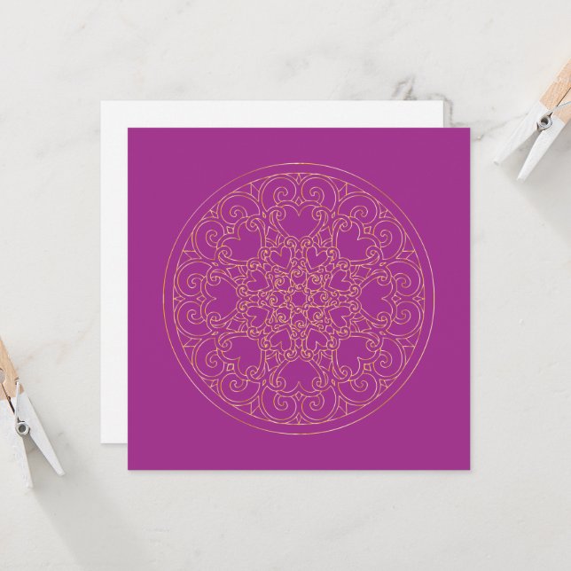 Golden Mandala - Greeting Card (Front/Back In Situ)