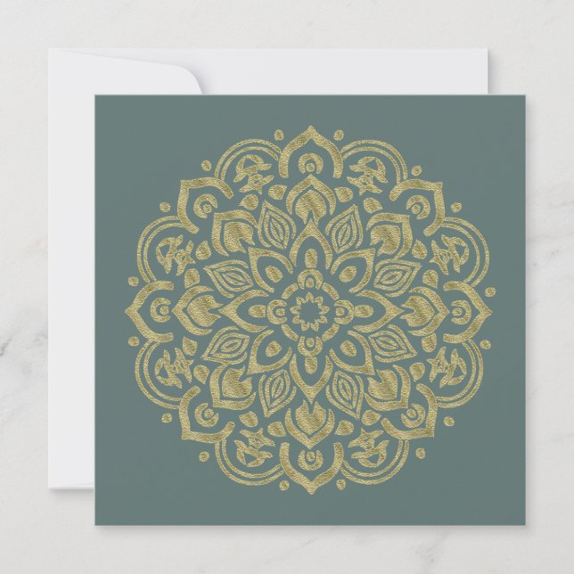 Golden Mandala - Invitation, Greeting Card (Front)