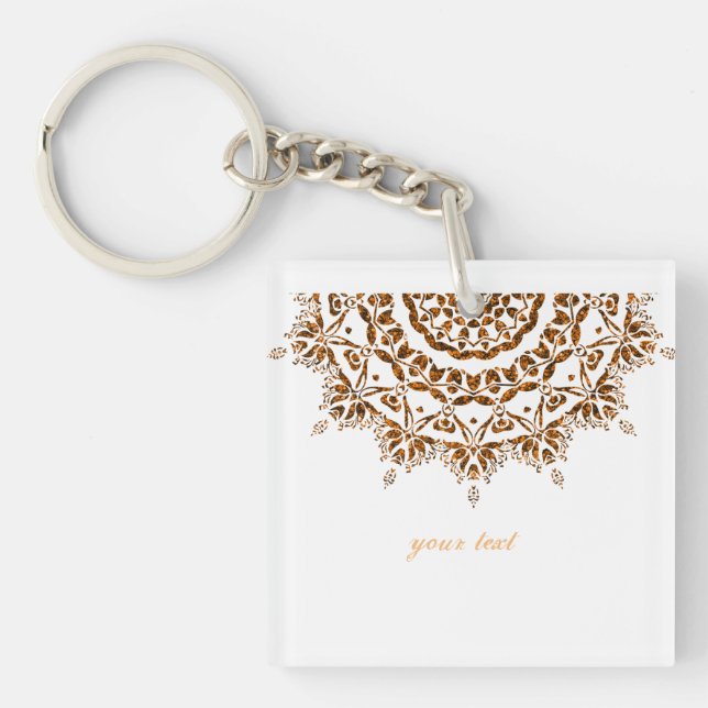 Golden mandala key ring (Front)