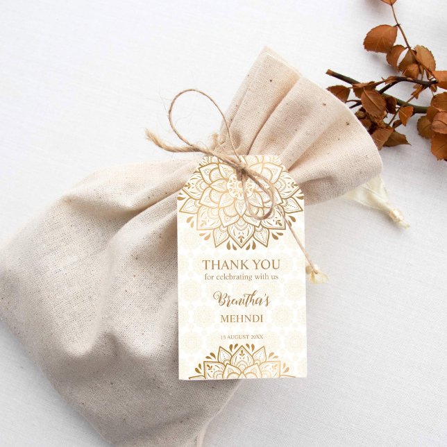 Golden mandala Mehndi personalised  Gift Tags (Golden mandala Mehndi personalized Gift Tags)