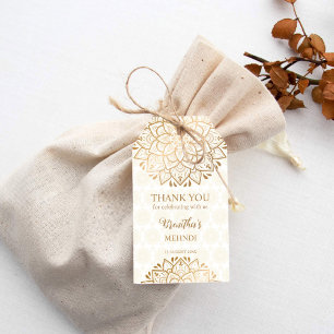 Golden mandala Mehndi personalized  Gift Tags