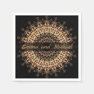 Golden mandala napkin
