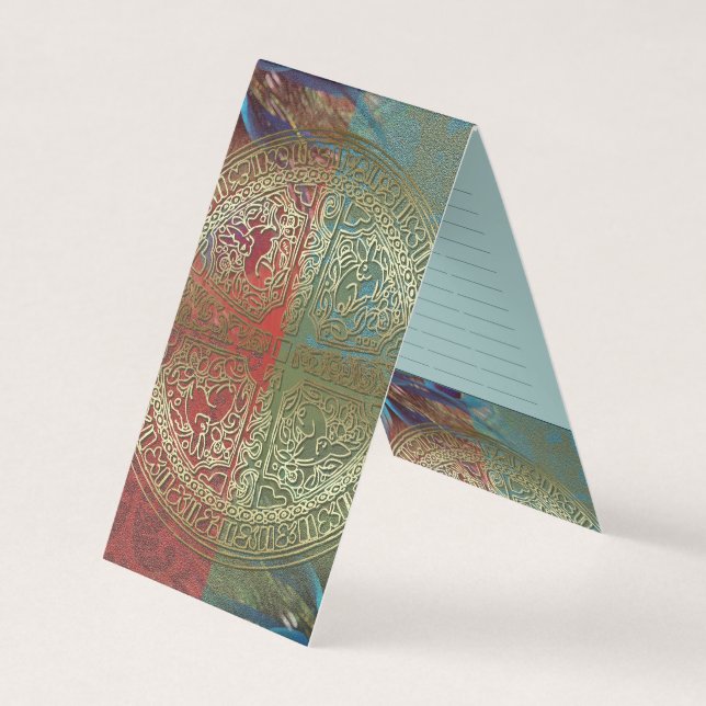 Golden Mandala On Feathers - Business Card (Front)