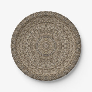 Golden Mandala Paper Plate
