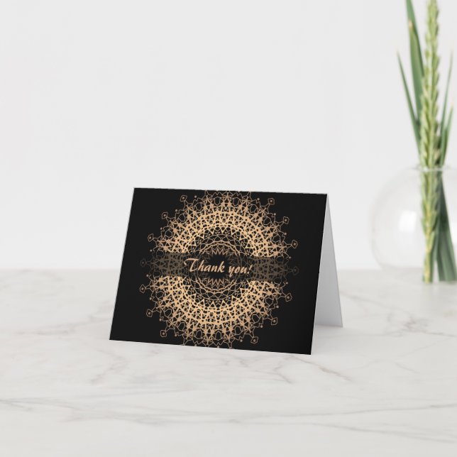 Golden mandala thank you card (Front)