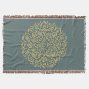 Golden Mandala - Throw Blanket