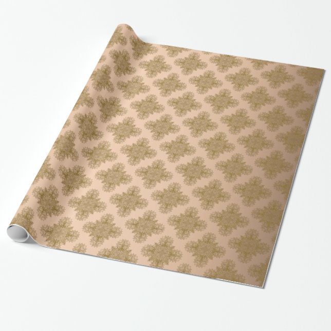 Golden Mandala Wrapping Paper (Unrolled)