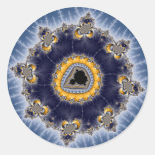 Golden Mandelbrot - Fractal Classic Round Sticker
