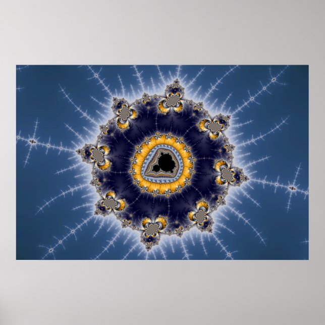 Golden Mandelbrot - Fractal Poster (Front)