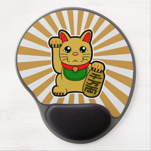 Image of Golden Maneki Neko: Japanese Lucky Cat Gel Mouse Mat