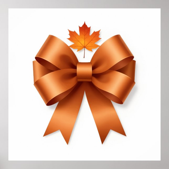 Golden Maple Harvest High-End Decorative Bow Illus Poster (Front)