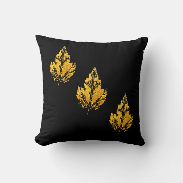Golden Maple Leaf Pillow (Front)