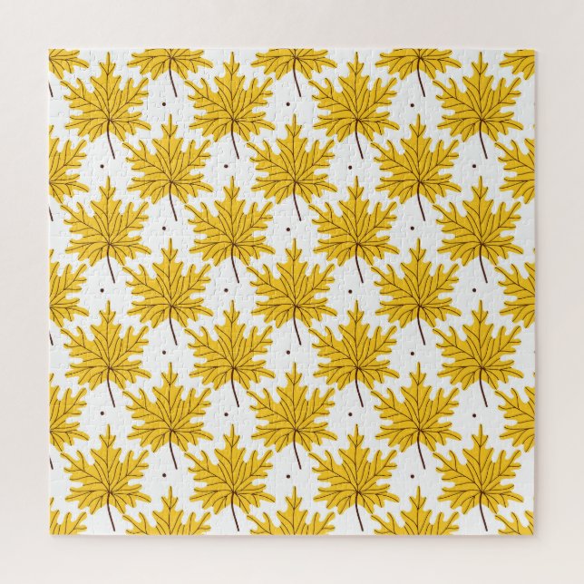 Golden Maple Leaves Autumn Pattern Jigsaw Puzzle (Vertical)