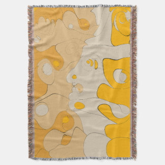 Golden Marble Abstract Design for Refined Spaces Throw Blanket