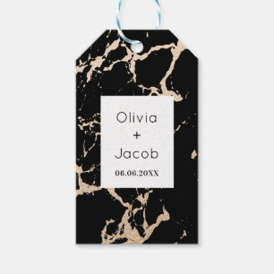 Golden Marble Elegance Black Gift Tags