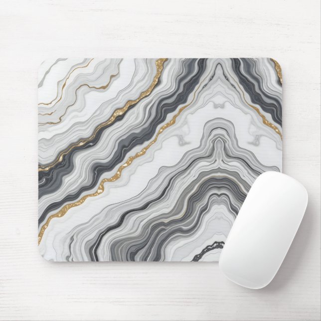 Golden Marble Fluid Mouse Mat (With Mouse)