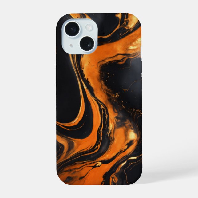 Golden Marble Luxe iPhone 15 Case (Back)